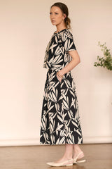 BLACK/CREAM BOTANICAL