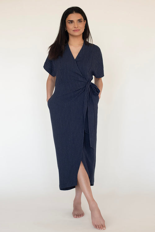 NAVY PINSTRIPE