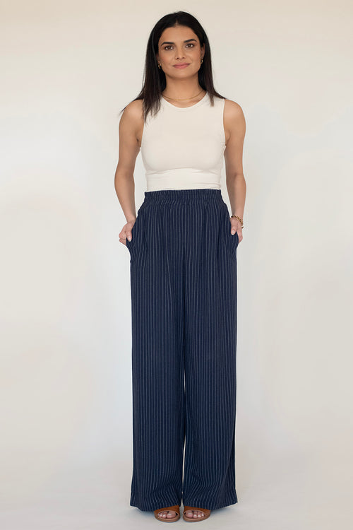 NAVY PINSTRIPE - PRE ORDER / Ships In 4 Weeks